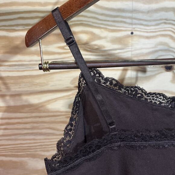 Faded Glory Y2K Cami Tank Top Lace Trim XL Ribbed Fairy Grunge Going Out Top - Picture 6 of 10